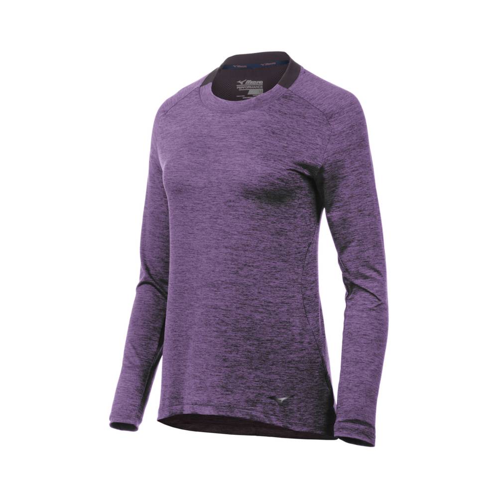 Sudaderas Mizuno Alpha Long Sleeve Mujer Moradas Ofertas CRDU-51427